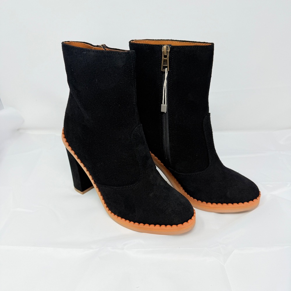 Beautiful See By Chloe Womens Stasya Block Heel Bootie Black Size 38/8.